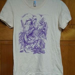T-shirt Mermaid/Pirate/Shipwreck/Skulls Woot! Sz-M